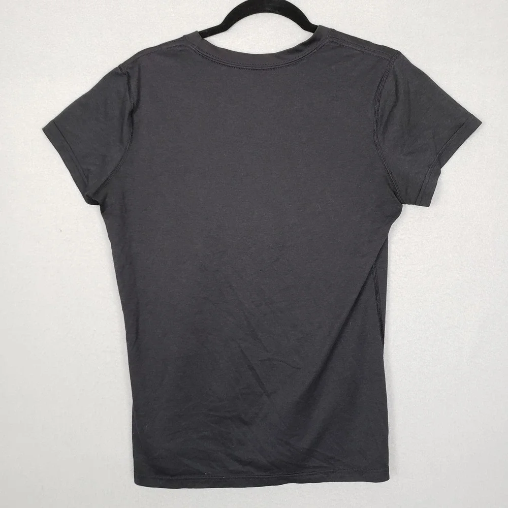 Nike Dri-Fit Tee Shirt Solid Black Casual Basic Swoosh Logo Workout Gym Size L